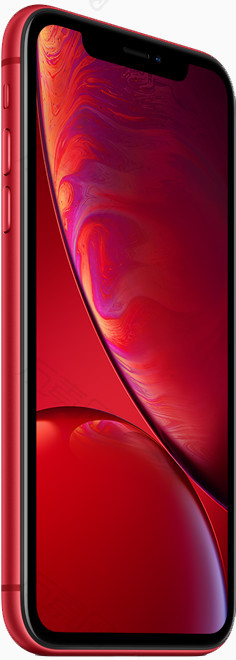 红色iphonexr苹果手机正面侧身图片