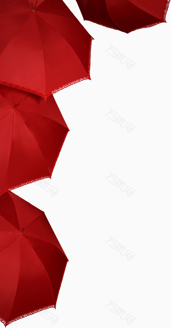 红色花边伞