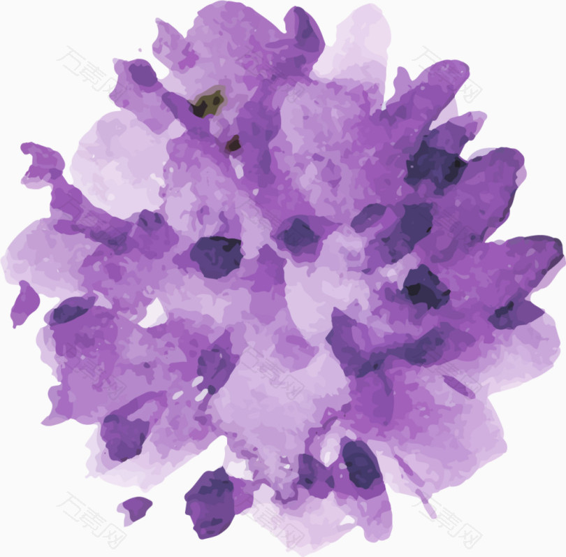 紫色水彩唯美花朵