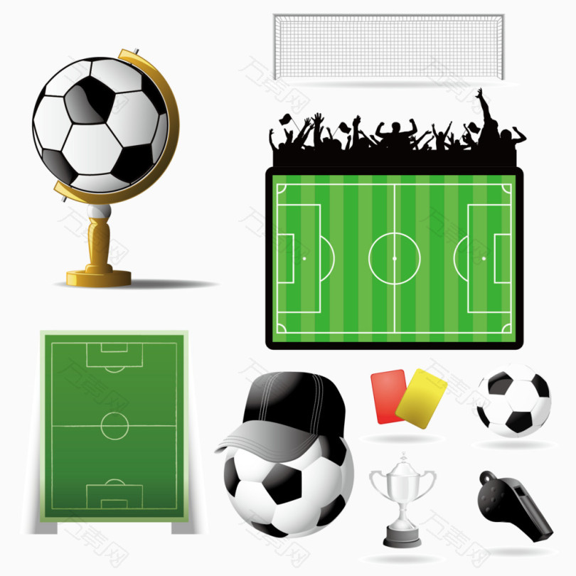 足球运动主题元素矢量素材