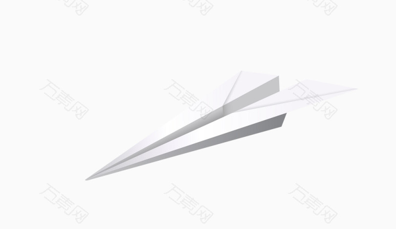 矢量折纸白色飞机图案