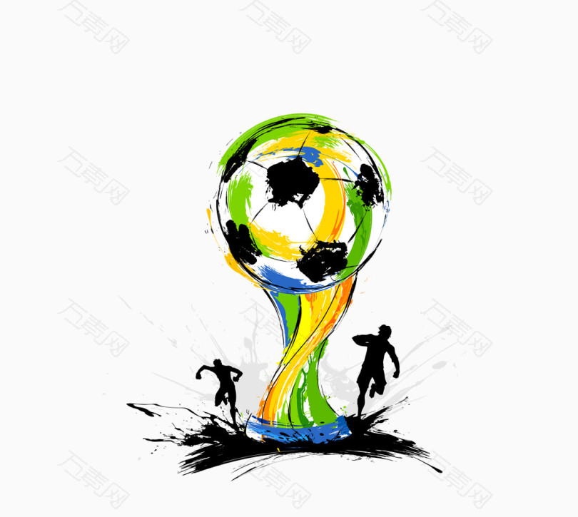 矢量彩色世界足球世界杯足球