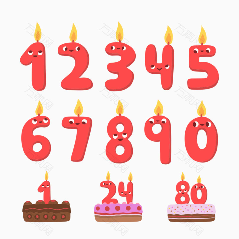 13款生日蛋糕数字蜡烛