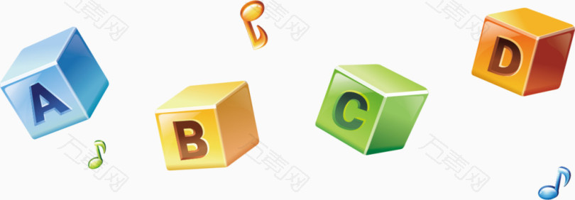 字母ABCD方块素材图