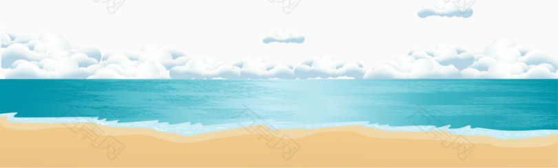 夏日清凉蓝色海滩