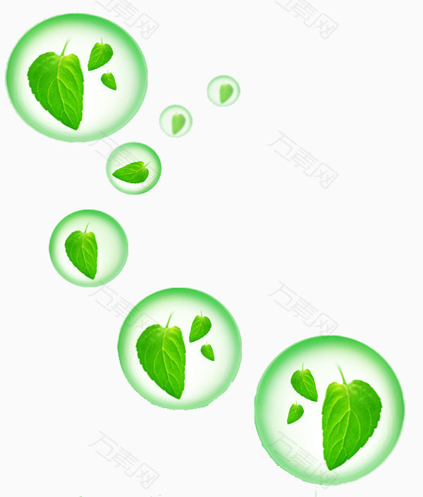 绿色环保树叶气泡