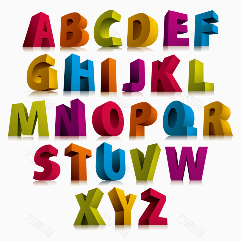 彩色3D立体字母