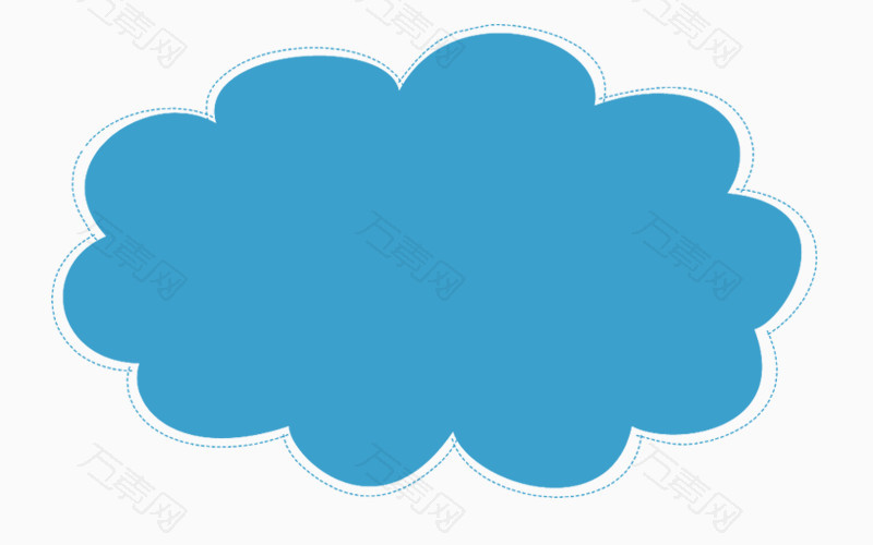 卡通蓝色云朵产品边框
