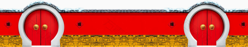 红色宫墙背景