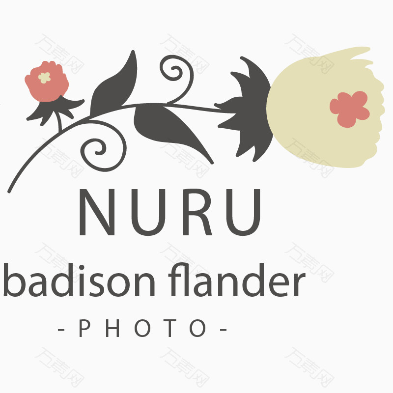 花朵围绕婚礼logo