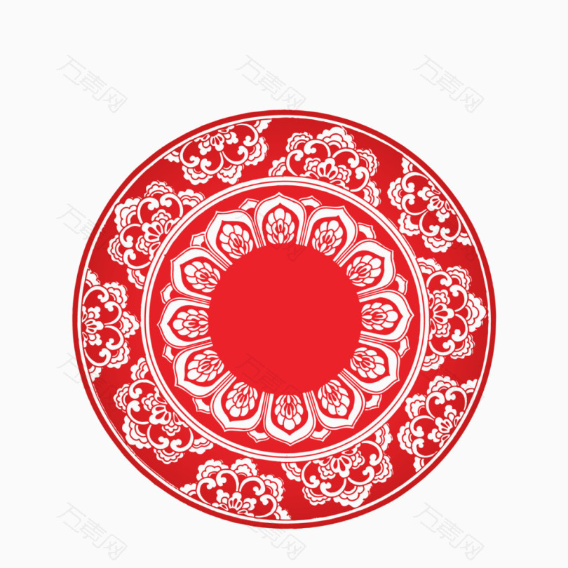 中国风圆形花纹