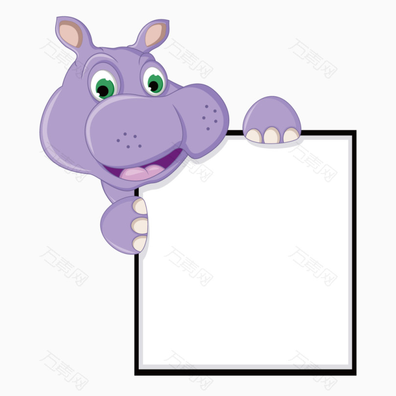 矢量紫色犀牛告示栏公告栏