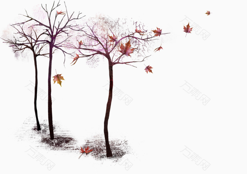 深秋树木图案