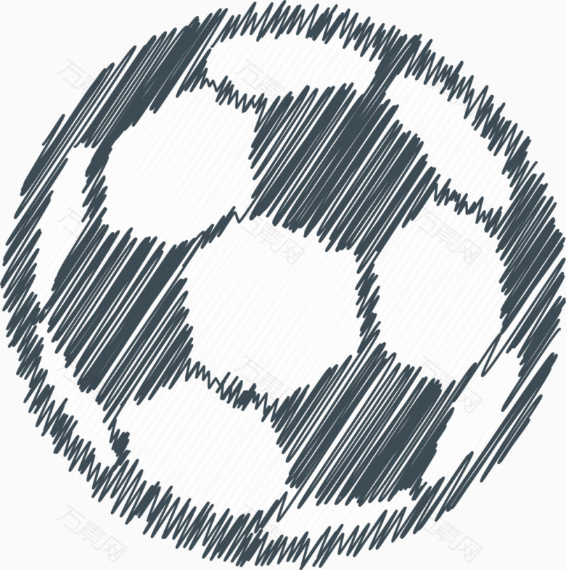 足球简易画卡通手绘装饰元素