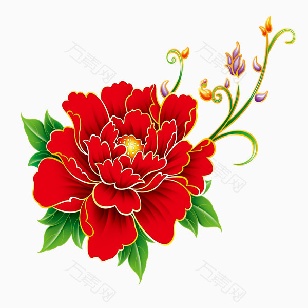 红色牡丹花朵富贵图片