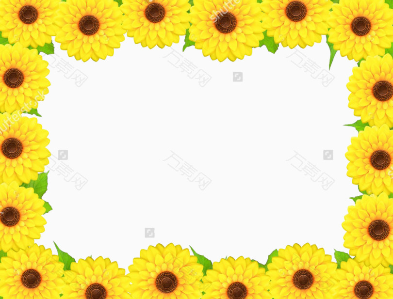 黄色花边框
