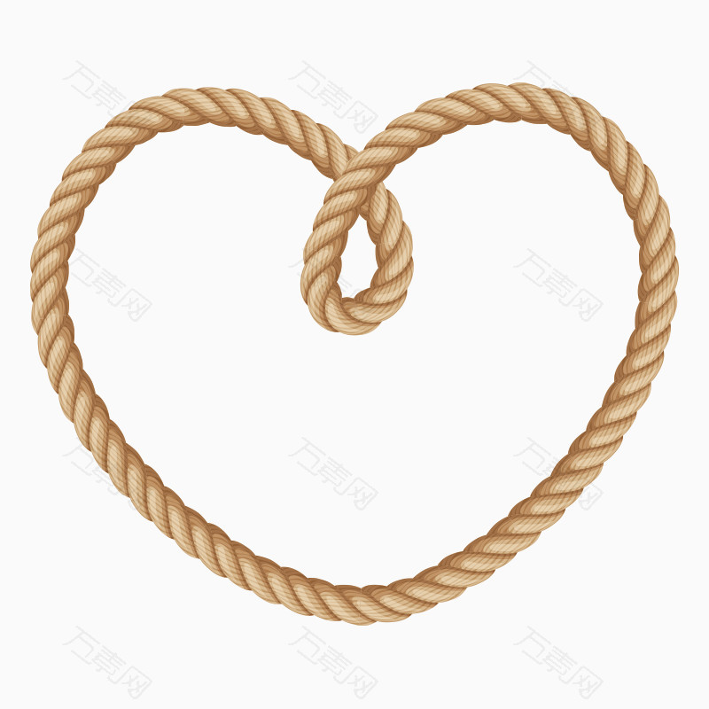 麻绳绳子心形卡通装饰