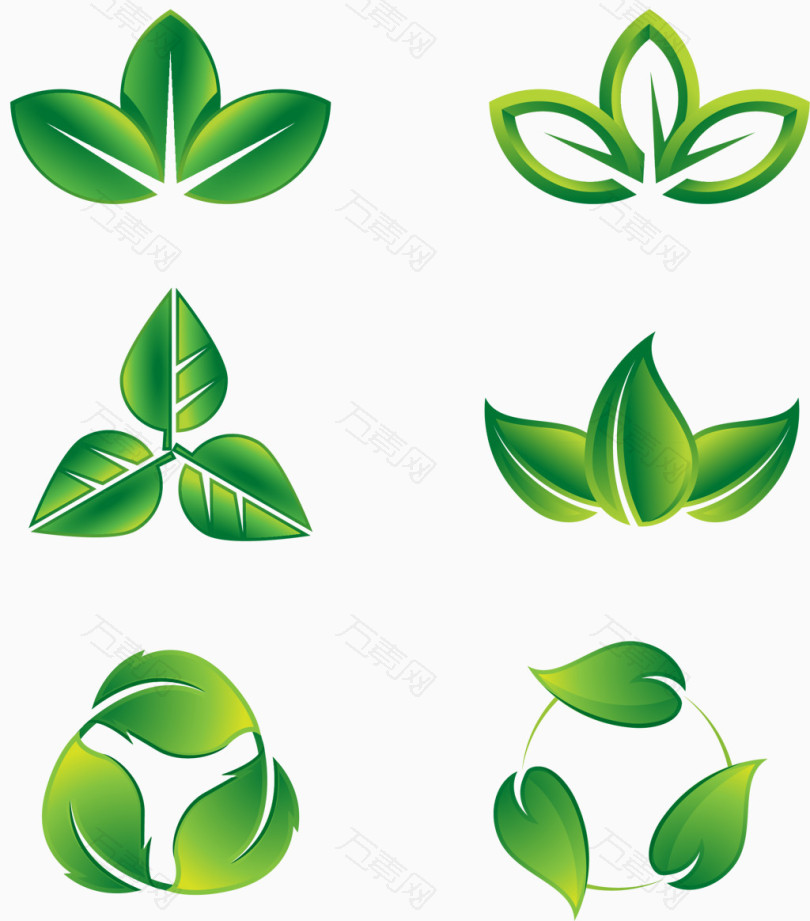 矢量树叶绿色生态图标
