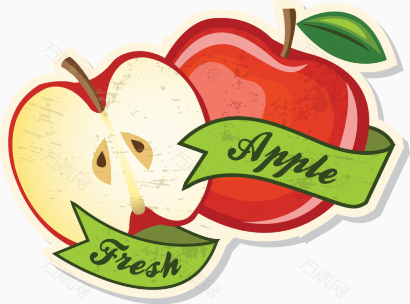 新鲜苹果矢量图标水果