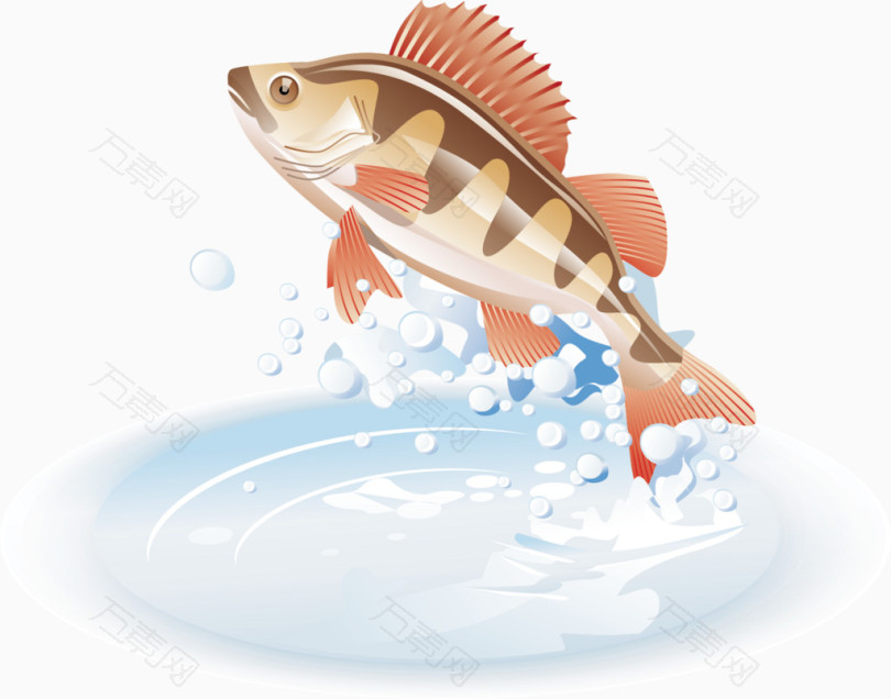 跳跃的鱼简易画卡通手绘图标元素