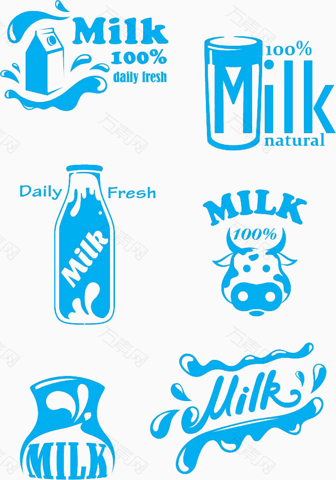 蓝色牛奶图标