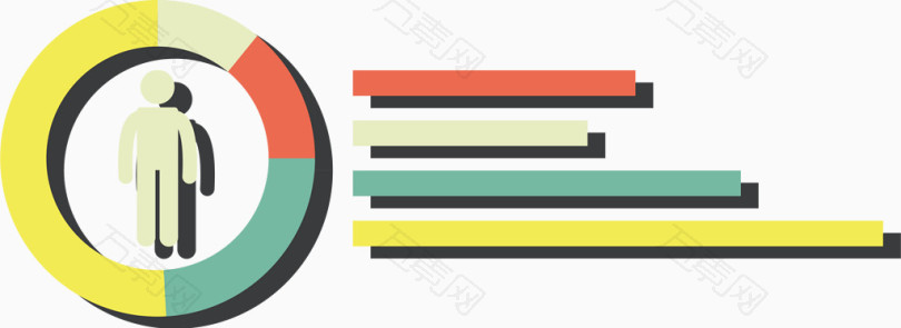四色圆环分类信息图表