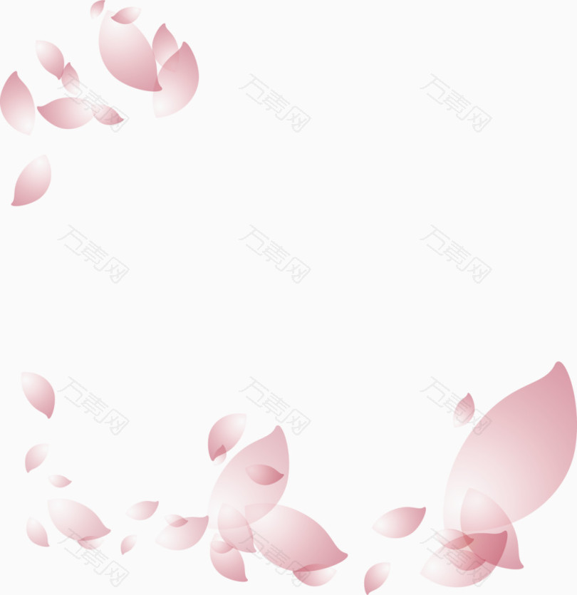 矢量手绘粉色花瓣
