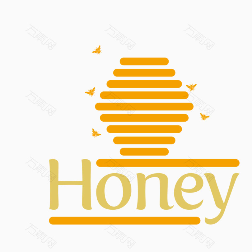 橙色蜜罐矢量装饰蜂蜜素材
