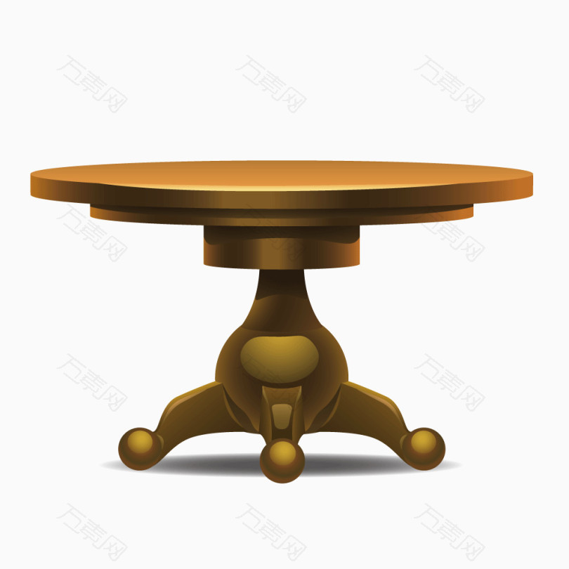 矢量木质圆桌