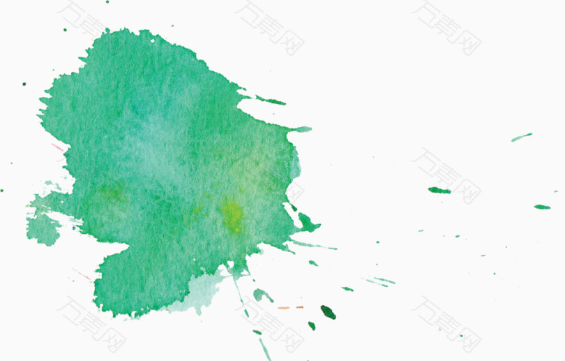绿色水彩喷墨装饰图案