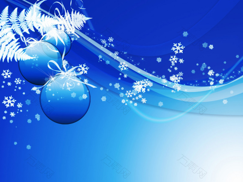 圣诞节蓝色雪花背景
