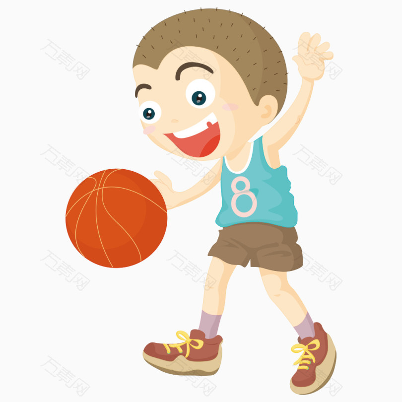 卡通小男孩打篮球人物