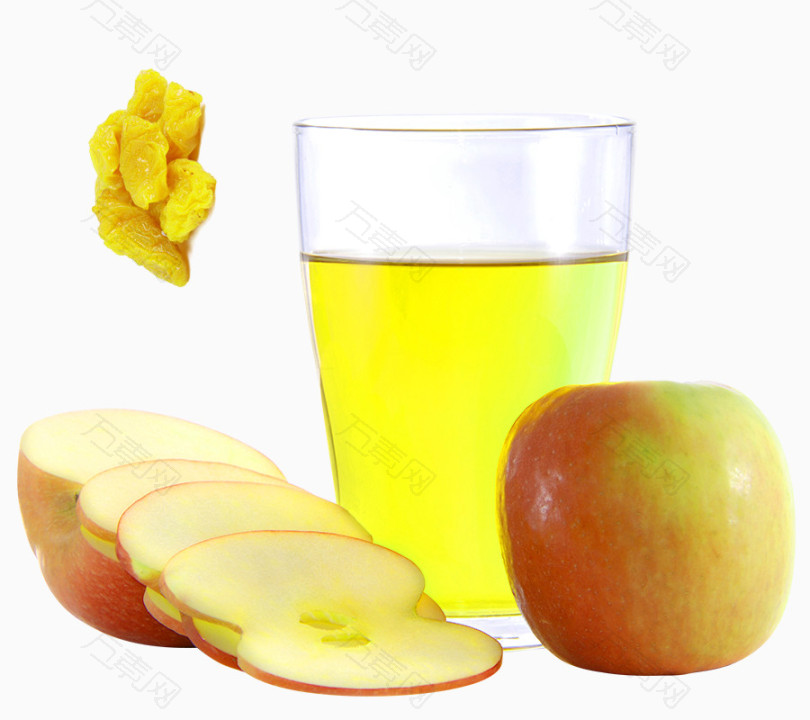 苹果汁素材和切片苹果素材