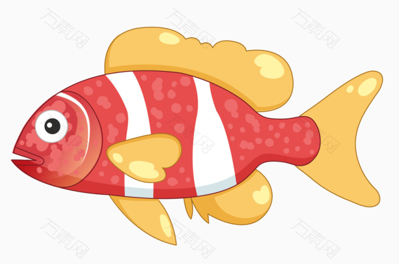 卡通手绘红色小鱼