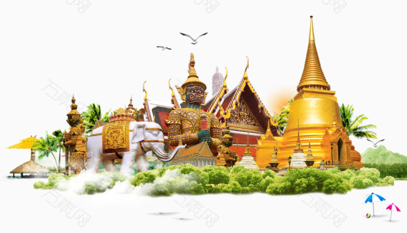 泰国特色建筑泰国旅游素材