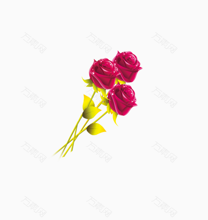 3朵紫色的玫瑰花
