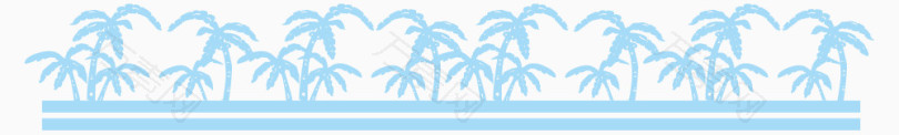 淡蓝色海岸椰林创意边框边条