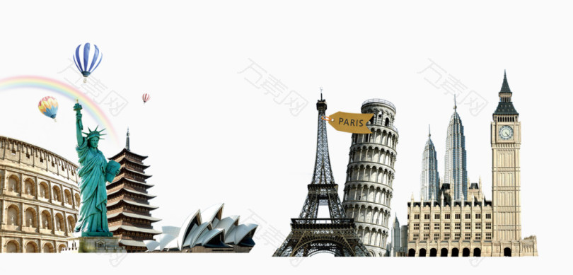 自由女神悉尼歌剧院埃菲尔铁塔旅游素材