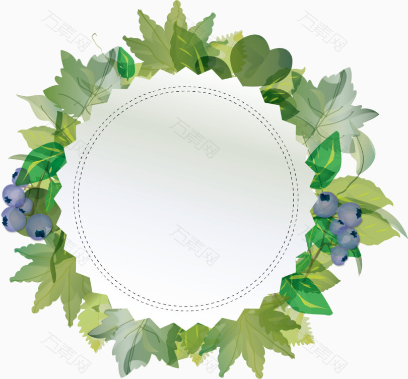 绿叶圆形花环