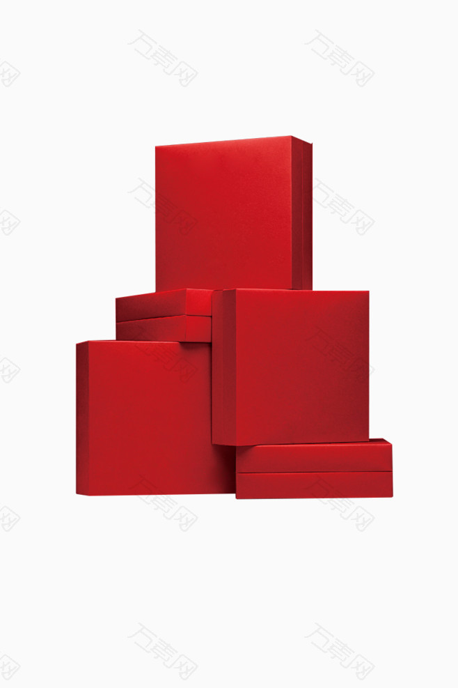 红色礼物叠放的包装盒