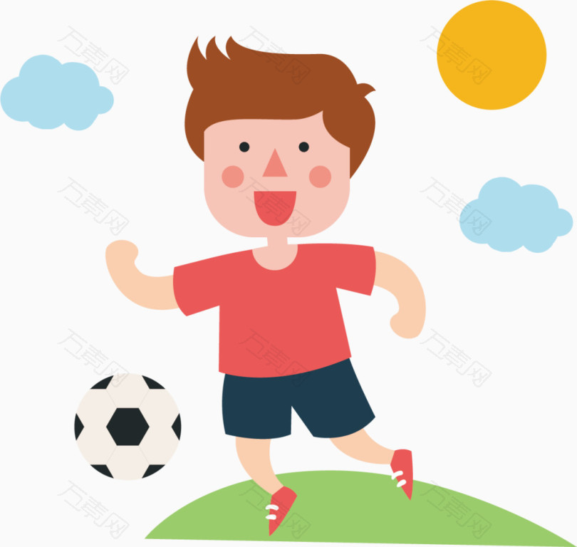 踢足球儿童运动海报背景素材