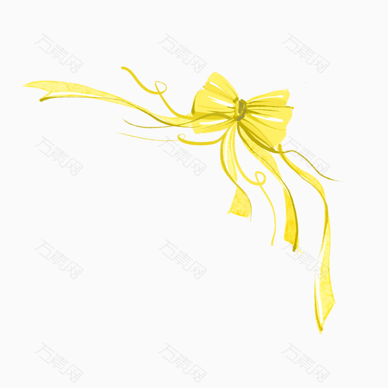 精致黄色蝴蝶结丝带