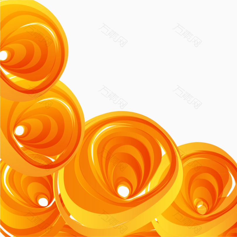 橘黄花纹背景PNG矢量元素