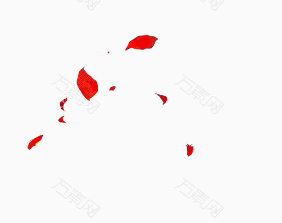 红色花瓣设计飘落
