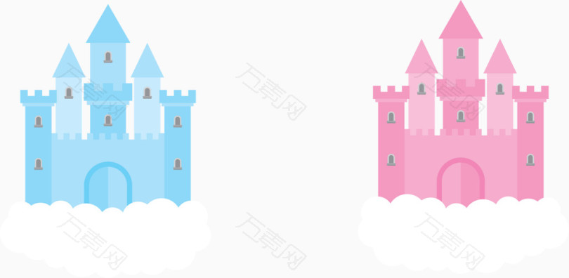 粉色可爱城堡矢量图