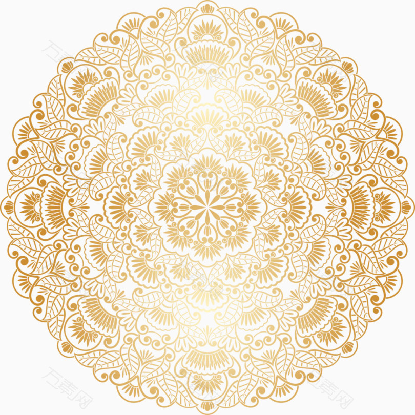 圆形金色花纹装饰