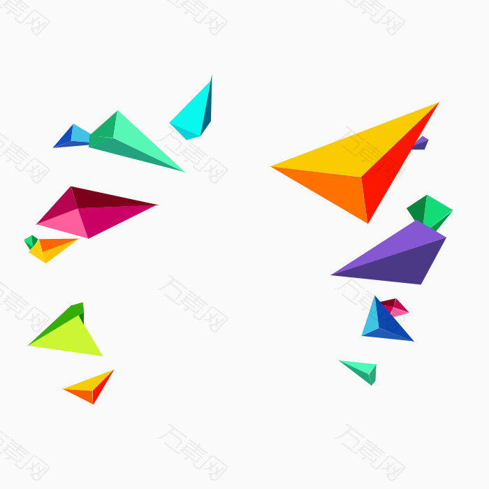 彩色不规则立体三角形