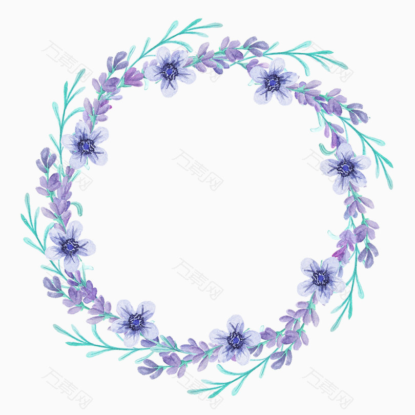 紫色蓝色花环