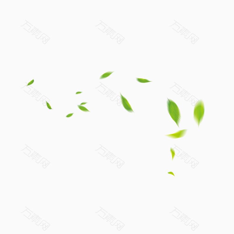 绿色漂浮叶子装饰