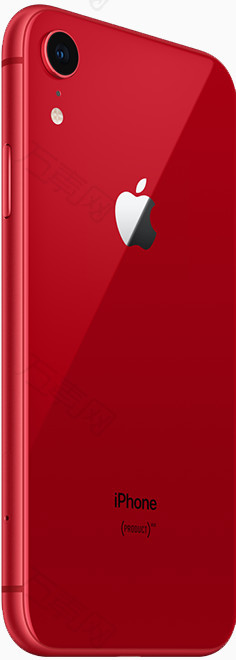 红色iphonexr苹果手机背面侧身图片